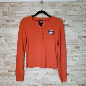 Harley Davidson Ladies Crop Shirt Long Sleeve